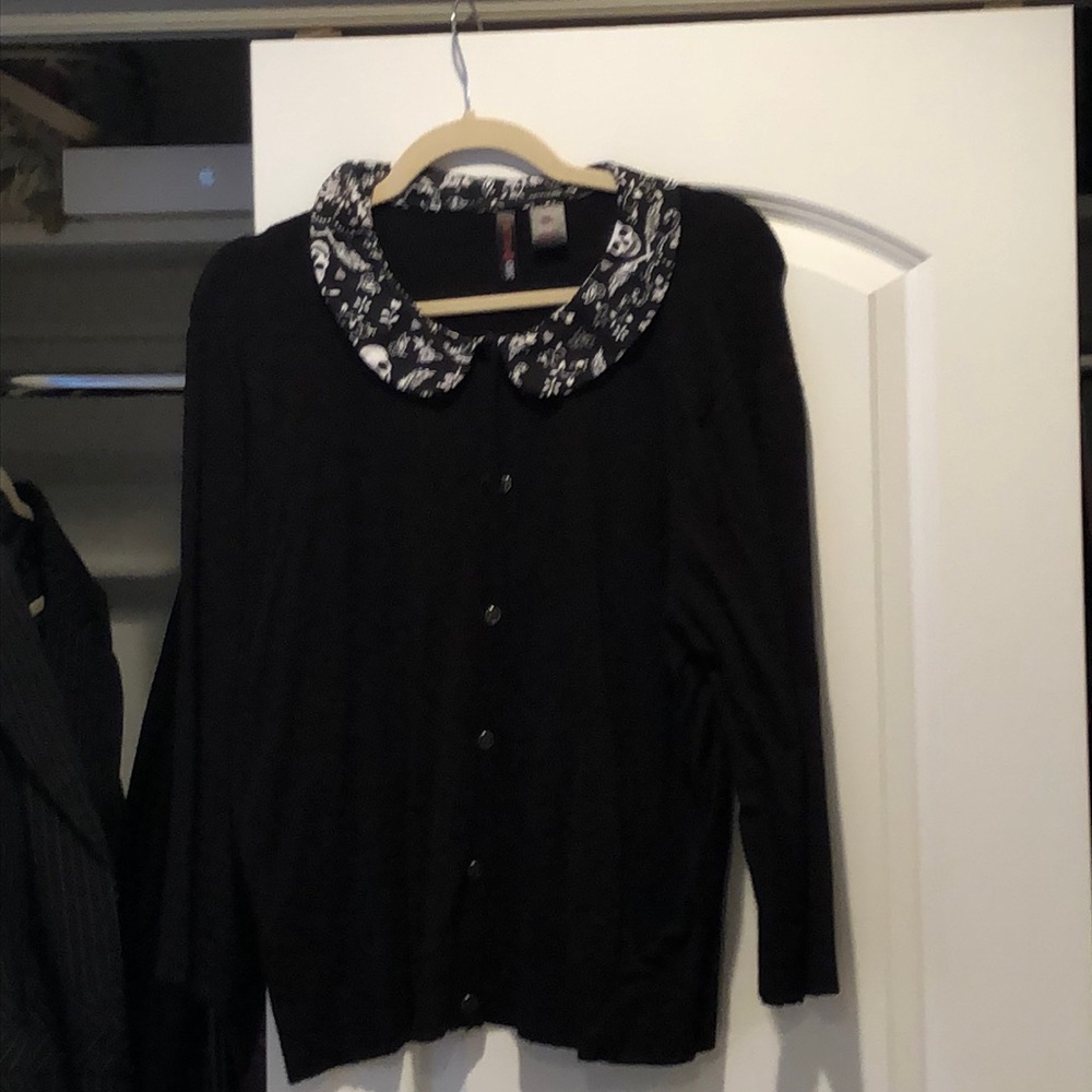 Torrid Black Cardigan with PeterPan Collar